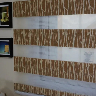 Subtle and Elegant Window Enhancement with Grey Striped Sheer Zebra Blind Fabric