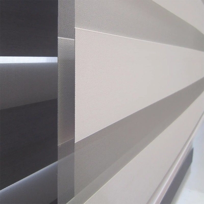 Subtle and Elegant Window Enhancement with Grey Striped Sheer Zebra Blind Fabric