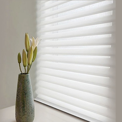 Shangrila Fabric Polyester Roller Blinds with Valance Double Layer Manual Open Type