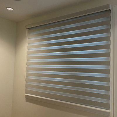 Living Room Customized Polyester Blackout Motorized Zebra Roller Blinds for Household