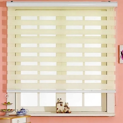 Living Room Customized Polyester Blackout Motorized Zebra Roller Blinds for Household