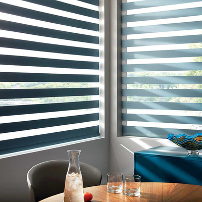 Day and Night 100% Polyester Zebra Blind Easy Fix Window Coverings Roller Blinds