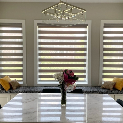 Double Layer Blinds Full Blackout Window Curtain Zebra Blind for Contemporary Design Style
