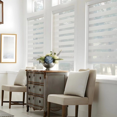 Custom Size Electric Smart Zebra Shading Dustproof Function Window Polyester Blinds