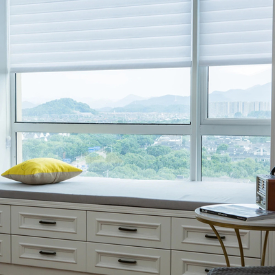 WELLSOURCE Manual 2&quot;Shangri-la shades Non Blackout Light Filtering for Home, Office, Hotel, Club, Restaurant Custom Made