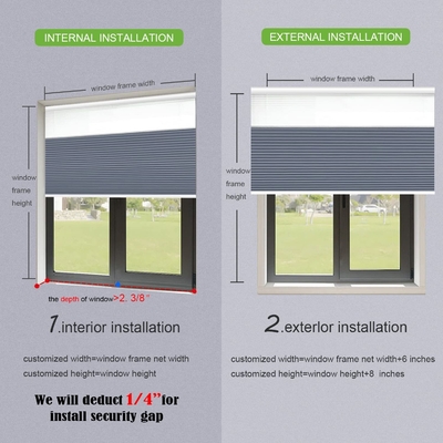 WELLSOURCE Manual Cordless Day and Night Cellular Shades Non Blackout Light Filtering Honeycomb Fabric for Home, Office,