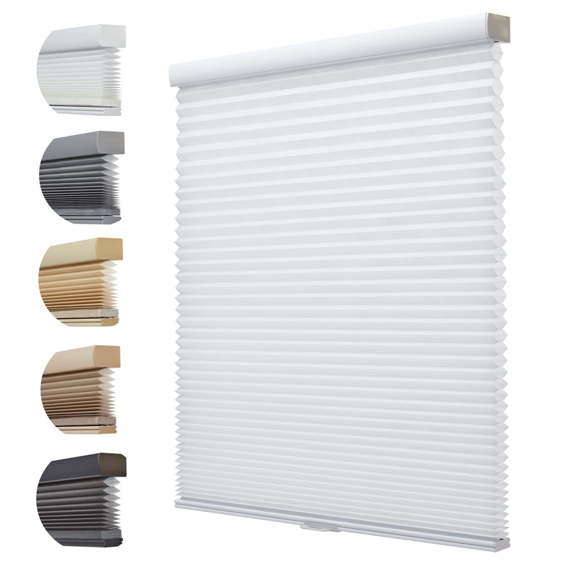 WELLSOURCE Cordless Cellular Shades without Drilling Honeycomb Blinds Blackout for Windows Bed Room, Office Easy to Inst